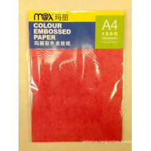 A4 160GSM Colored Embossed Paper Leather Board for Binding Cover